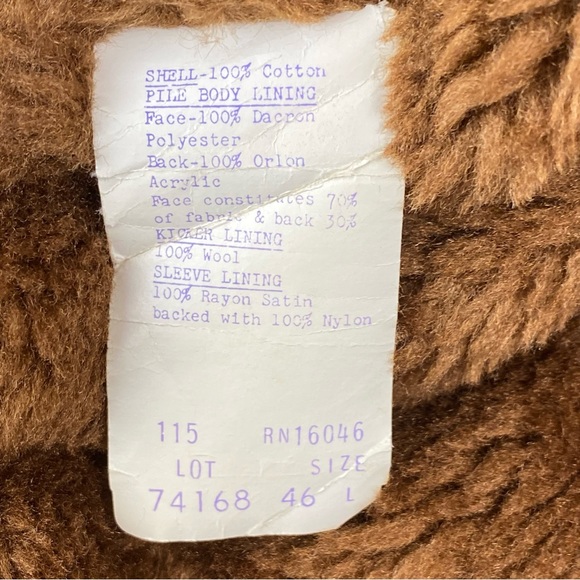 Vintage Oakbrook Sportswear size 46 Tall Men’s Brown Corduroy Button Up Coat - Picture 6 of 9